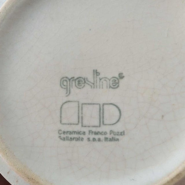 Ivory Vintage Italian Ceramic Tea Set by Ambrogio Pozzi for Franco Pozzi, 1970s, Set of 8 For Sale - Image 8 of 9