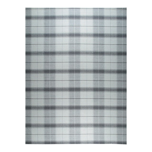 5x8 Lila Bianca Gray Geometric Modern Flatweave Wool Carpet Rug For Sale