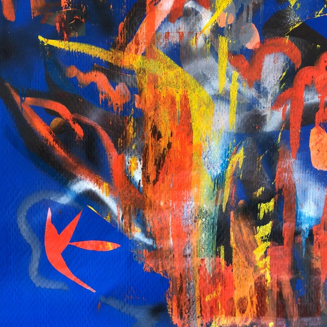 Abstract Acrylic painting on Nylon by Erik Sulander 35 x 33.