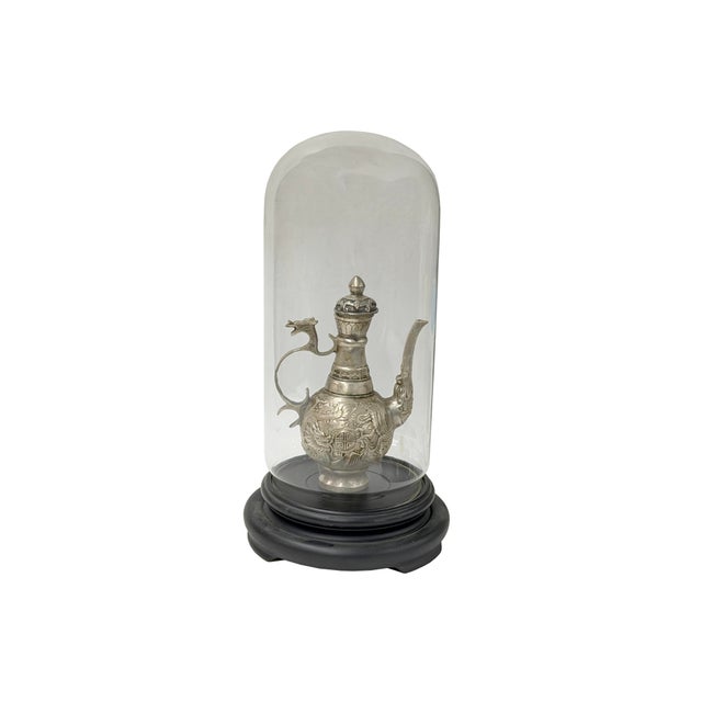 12" Vintage Glass Transparent Dome Shape Round Display Case For Sale - Image 4 of 5