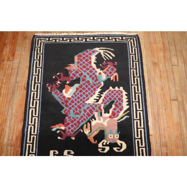 Vintage Zabihi Collection Dragon Rug - 3'2" x 6'1" For Sale In New York - Image 6 of 7