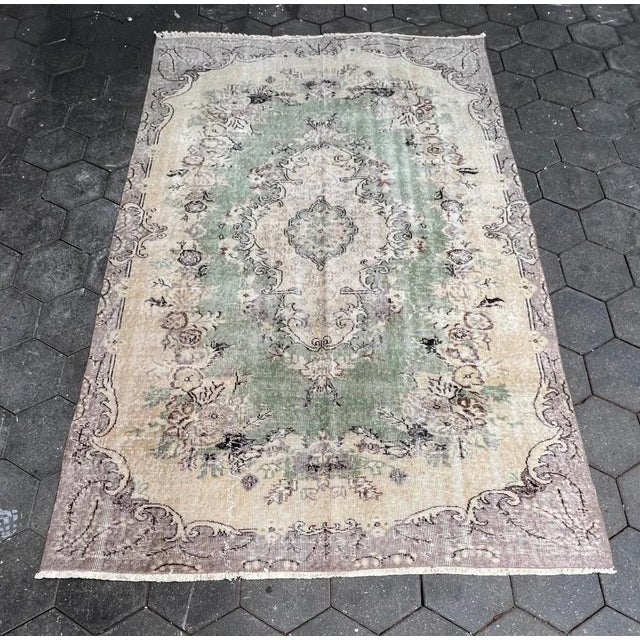 Vintage Green and Beige Yuruk Rug, 1960s For Sale - Image 11 of 11