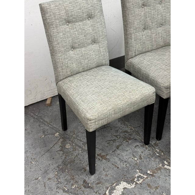 Crate & Barrel Tufted Parsons Dining Chairs, Set of Four For Sale In San Francisco - Image 6 of 12