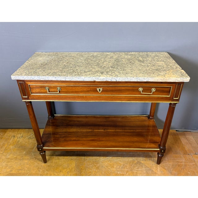 Wood Directoire Console Table in Walnut For Sale - Image 7 of 12