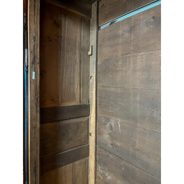 French Provincial Antique French Provincial Solid Oak Armoire, Late 18th Century For Sale - Image 3 of 9