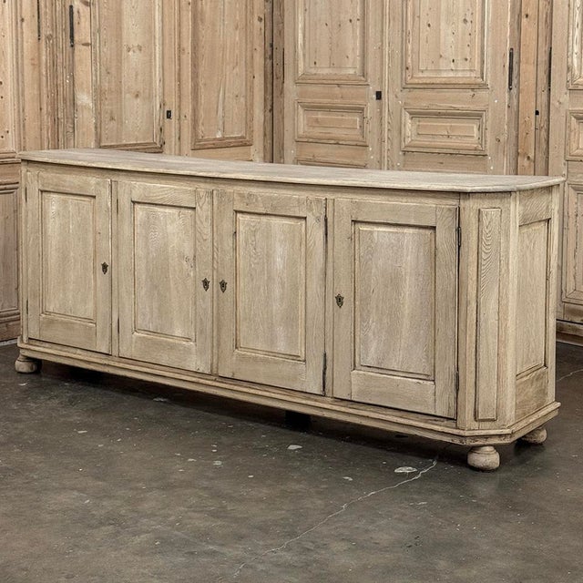 Rustic European Antique Rustic European Stripped Oak Buffet ~ Credenza For Sale - Image 3 of 18