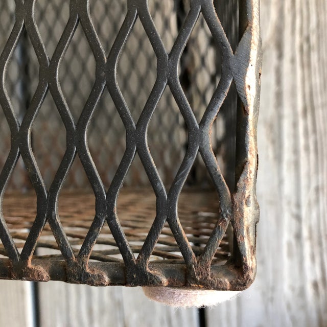 Vintage Square Metal Waste Basket, 1930’s - 1940’s For Sale - Image 9 of 10