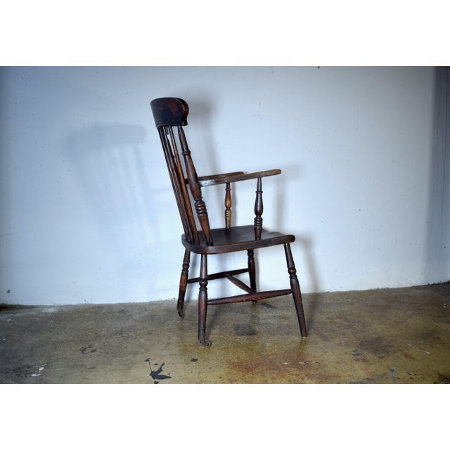 Brown Antique Windsor Victorian Chair, 1890s For Sale - Image 8 of 9