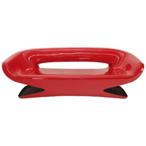 1970s Red Molded Fiberglass Bench Love Seat