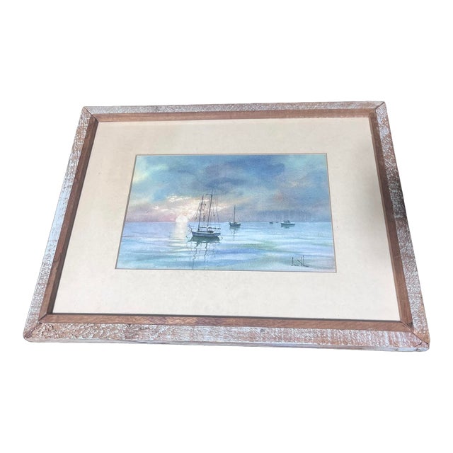 1970s Sundown by Joan Howe Original, Watercolor, Painting , Framed and Signed For Sale