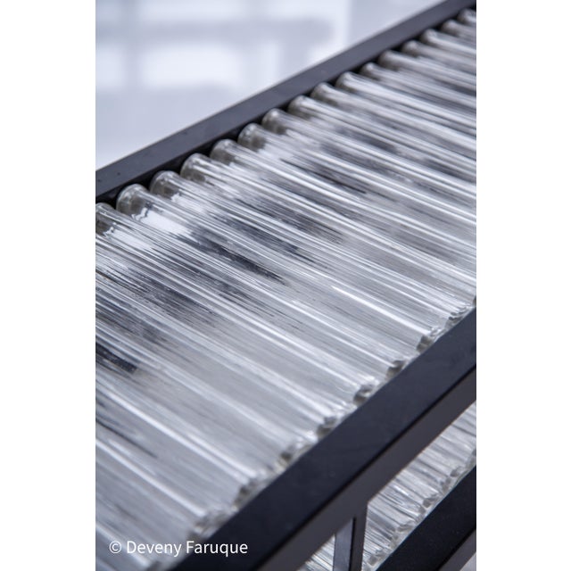 1980s Large Art Relief Glass Tube Ceiling Light, 1980s For Sale - Image 5 of 15