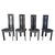 Vintage Black Leather Dining Chairs, 1980s, Set of 4 For Sale - Image 17 of 17