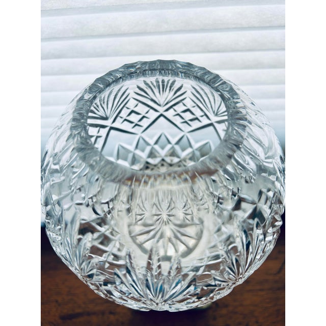 VTG 1980’s Large Clear Cut Lead Crystal Rose Bowl For Sale In Dallas - Image 6 of 8