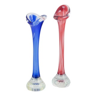 Swedish Glass Vases, 1960s, Set of 2 For Sale