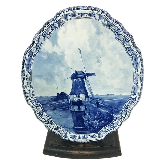 Dutch Delft Wall Plaque After a Painting by P.J.C. Gabriel from Porceleyne Fles, 1907 For Sale