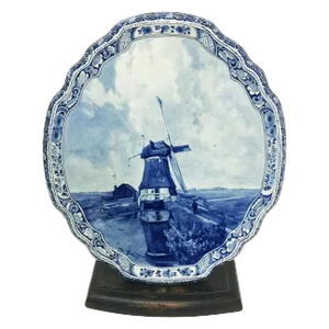 Dutch Delft Wall Plaque After a Painting by P.J.C. Gabriel from Porceleyne Fles, 1907