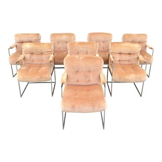 1960s Mid Century Dining Chairs by Milo Baughman for Thayer Coggin - Set of 8 For Sale