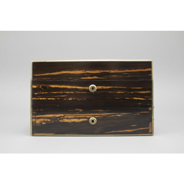 Brown Victorian Antique Coromandel Wood Travel Desk or Vanity Box For Sale - Image 8 of 9