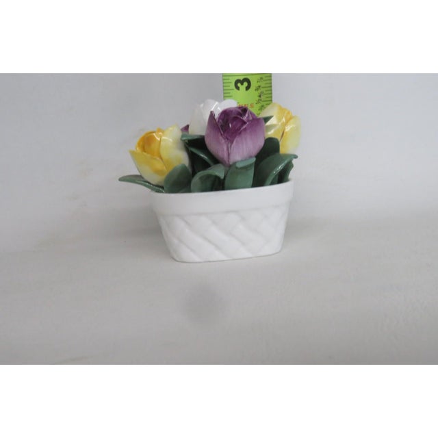 Mid 20th Century Crown Staffordshire Fine Bone China England Floral Basket January Tulips 4831b For Sale - Image 5 of 12