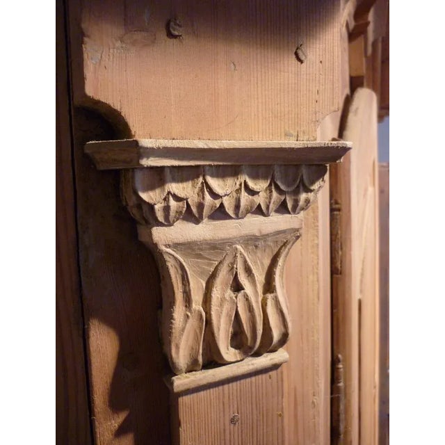 Fir Wardrobe with Carved Capitals For Sale - Image 3 of 7