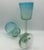 1990s Tall Hand Blown Aqua Ombre Art Glass Goblets - A Pair For Sale - Image 5 of 6