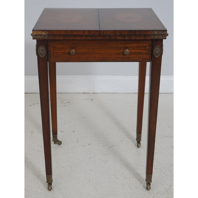 AGE Approx: 20 Years Old DETAILS Factory Distressed Brass Capped Feet And Casters Quality Construction Nice Inlay Work...