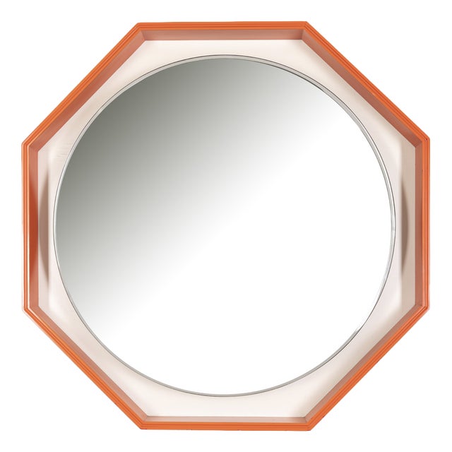 Vintage Backlit Wall Mirror, Italy, 1970s For Sale