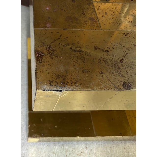 Mid Century Paul Evans for Directional Cityscape Brass Side Table For Sale - Image 11 of 12