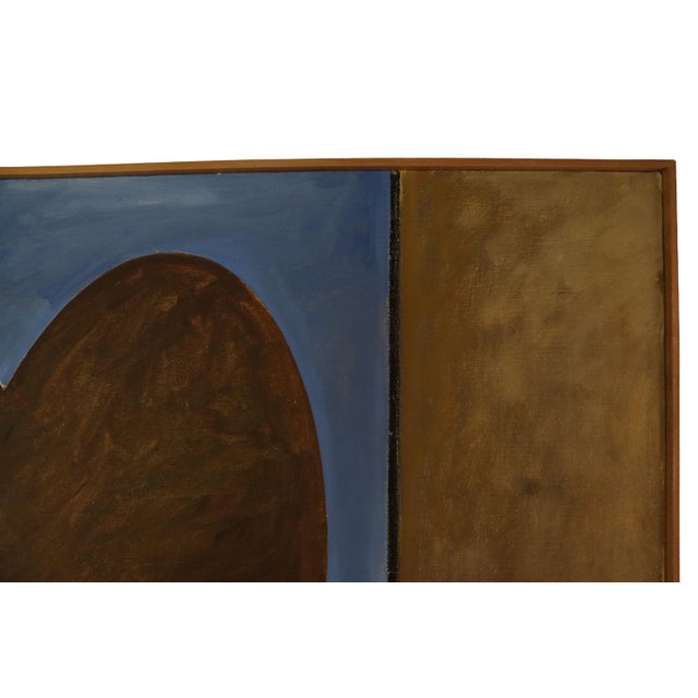 Abstract 1960s Louis Bunce Abstract Oil & Graphite on Canvas For Sale - Image 3 of 9
