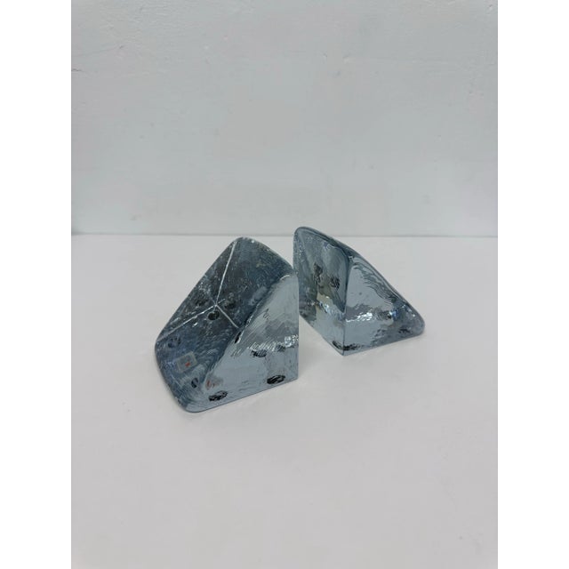 Blenko Handmade Glass Bookends by Blenko - a Pair For Sale - Image 4 of 11