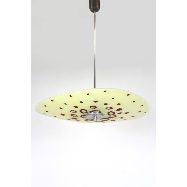 Mid-Century Modern Large Vintage Czechoslovakian Opaline Glass Pendant Lights, 1970s, Set of 2 For Sale - Image 3 of 18