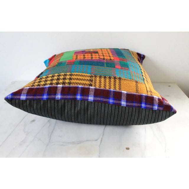 Red Vintage Colorful Patchwork Pillow For Sale - Image 8 of 11