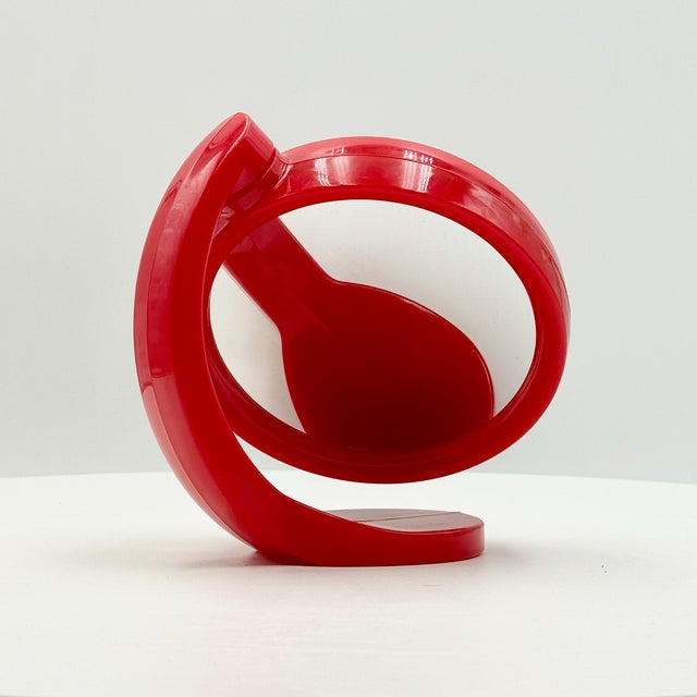 Mid-Century Modern Space Age Red Rotating Vanity Mirror, 1970s For Sale - Image 3 of 12