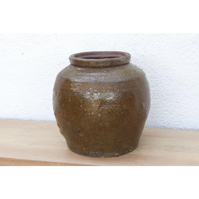 19th Century Antique Brown Glazed Storage Jar For Sale - Image 5 of 10