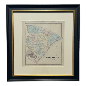 Brandywine Hundred, Delaware Mid 19th Century Original Framed Engraving