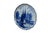 Gothic Antique Dutch Delft Hand Painted Blue & White Plate Oostpoort Water Cityscape 6" For Sale - Image 3 of 8
