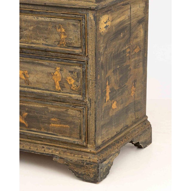 Chinoiserie Green Painted and Ebonized Secretary For Sale - Image 9 of 15