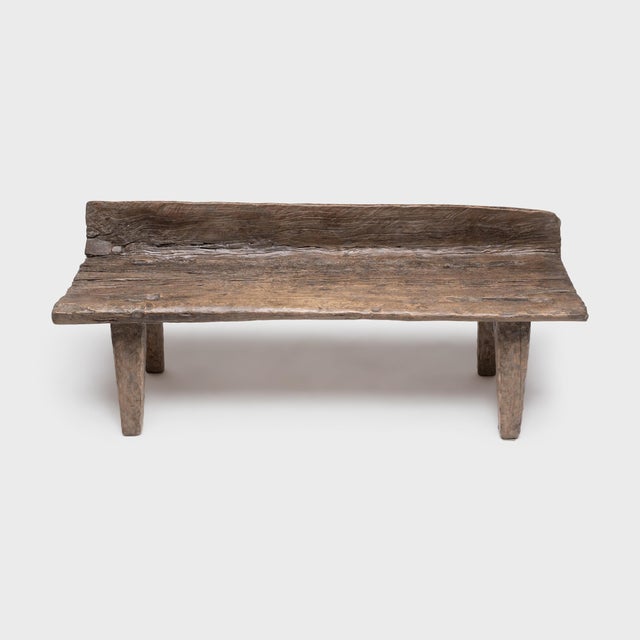 Rustic Hewn Log Bench For Sale - Image 4 of 4