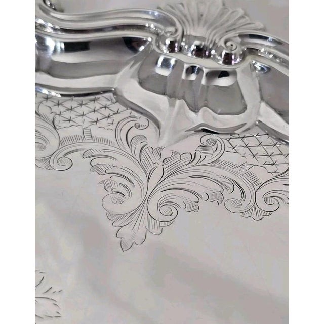 Antique Edwardian Sheffield Sterling Silver Salver, 1904 For Sale - Image 11 of 18