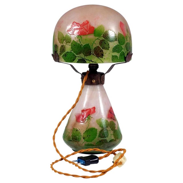 Glass Art Nouveau Table Lamp from Daum Nancy, France, 1905 For Sale - Image 7 of 7