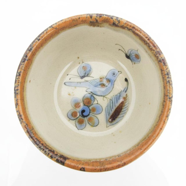 El Palomar Blue Bird Tonala Mexico Ken Edwards Stoneware Pottery Small Bowl Set For Sale - Image 13 of 13