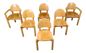 Pine Wood Dining Chairs by Rainer Daumiller for Hirtshals Savvaerk, 1980s, Set of 6