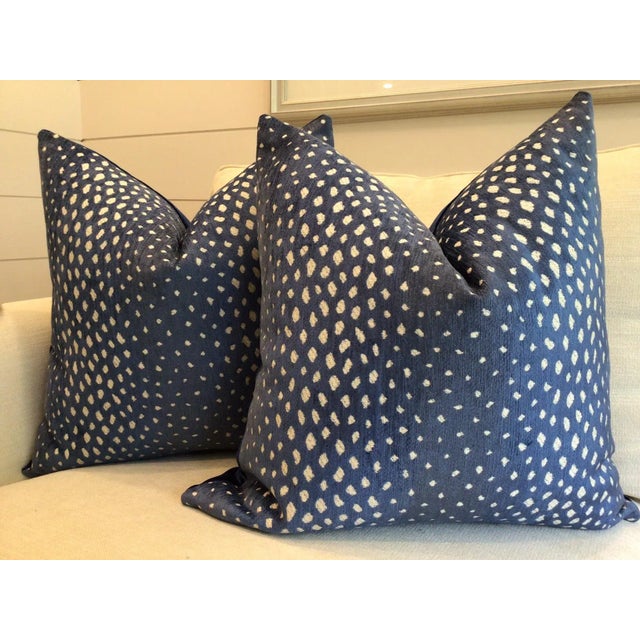 Not Yet Made - Made To Order Thibaut Gazelle in Blue Pillows - a Pair For Sale - Image 5 of 6