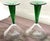 Glass Vintage Martini/Cocktail Glasses With Etched Design and Green Stems - A Pair For Sale - Image 7 of 8