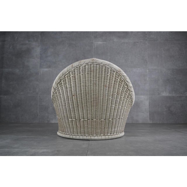 1970s Postmodern White Woven Rattan Armchairs, 1970s, Set of 2 For Sale - Image 5 of 9