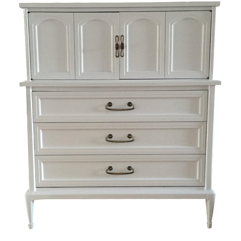 1950s White Fine Furniture Highboy Dresser Chairish