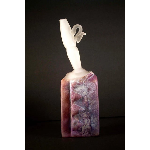 Purple Late 20th Century Bernie D’Onofrio Contemporary Hand-Blown Sculpted Purple & Frosted Etched Glass For Sale - Image 8 of 12