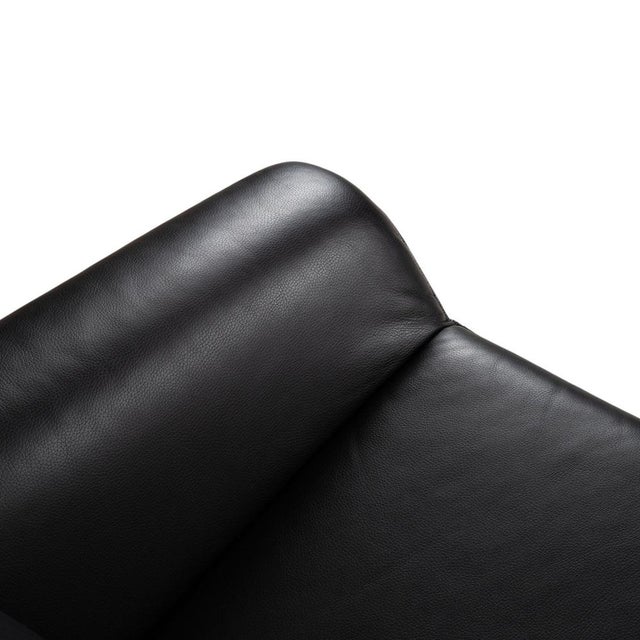 Atlanta 2-Seater Sofa and Armchair in Black Leather from Lauuser, Set of 2 For Sale - Image 10 of 18