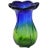 Traditional Mid-Century Handmade Blue & Green Glass Vase For Sale - Image 3 of 11
