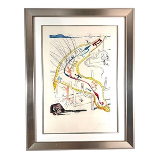 1970s Dali Conquest Cosmos Frozen Watches Space Time Hand Signed Numbered Surreal Art For Sale